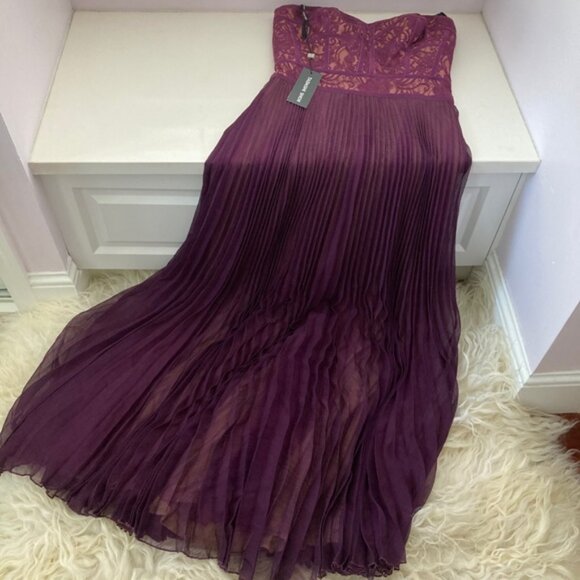 Tadashi Shoji Evening Dress Chiffon Lace - Picture 2 of 13